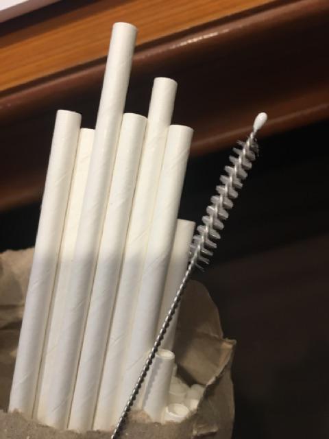 Bali Paper Straw & Brush Sikat Pembersih Sedotan Kaca Bambu Stainless Minum Kertas Ramah Lingkungan
