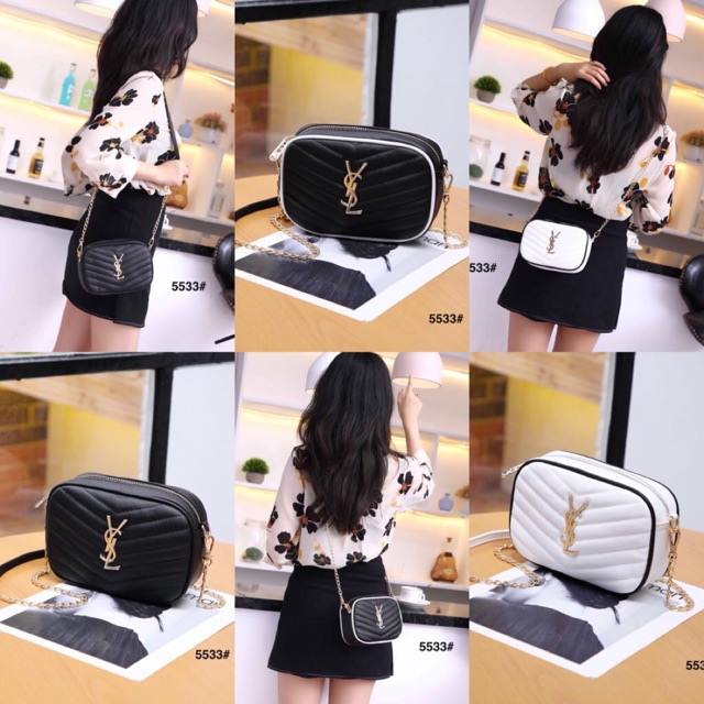 YSL Monogram Sling Bag Gold HDW 5533