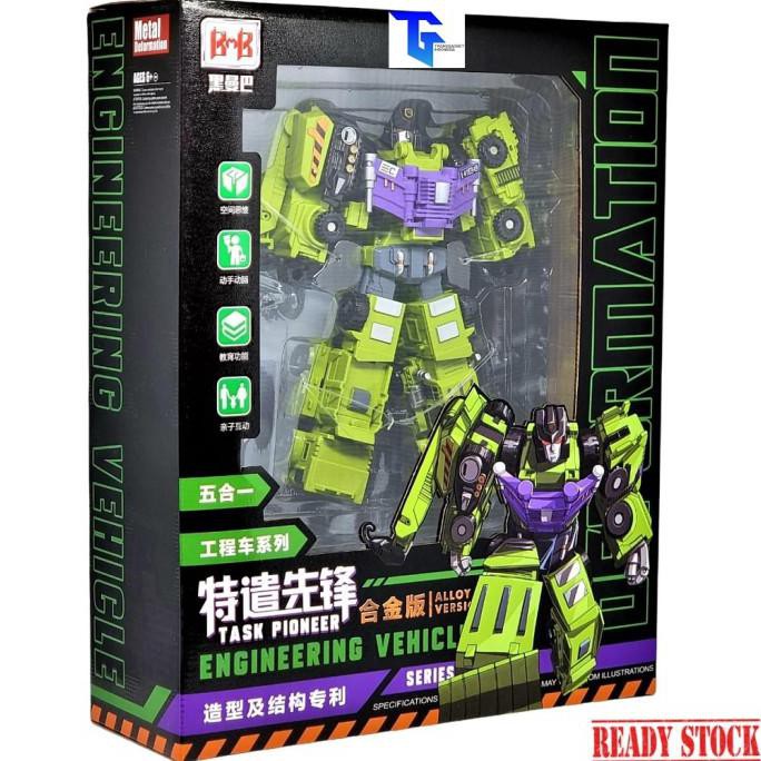 Murah Bmb Transformers Devastator Yt04 Task Pioneer Engineering Vehicle 5In1 Sale