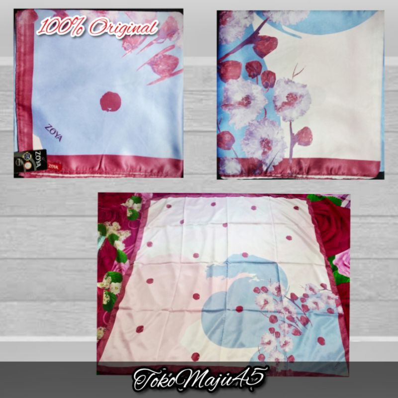 Kerudung Segi Empat Motif Bunga