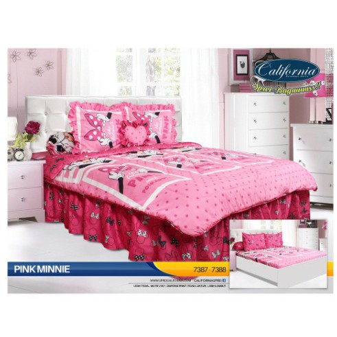 Sprei California King Motif Pink Minnie