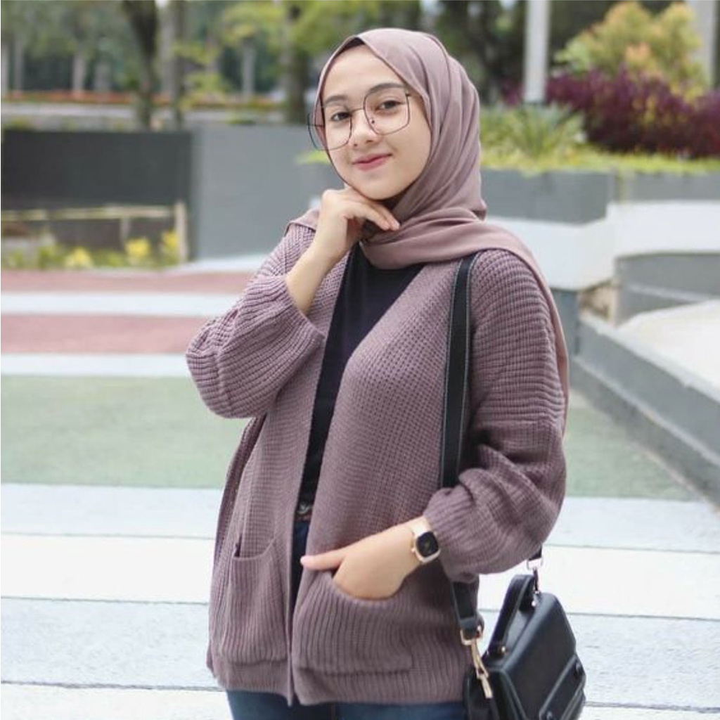 OVERSIZE LAVELLA CARDIGAN RAJUT WANITA TEBAL MURAH