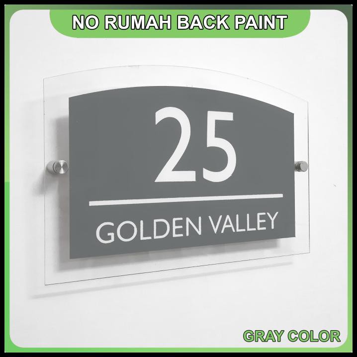 

Nomor Rumah Acrylic/Akrilik 30 X 20Cm - Lengkung Atas