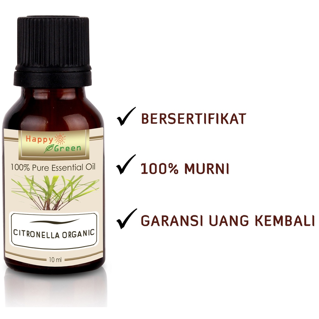 Happy Green ORGANIC Citronella Essential Oil - Minyak Sereh Wangi Organik