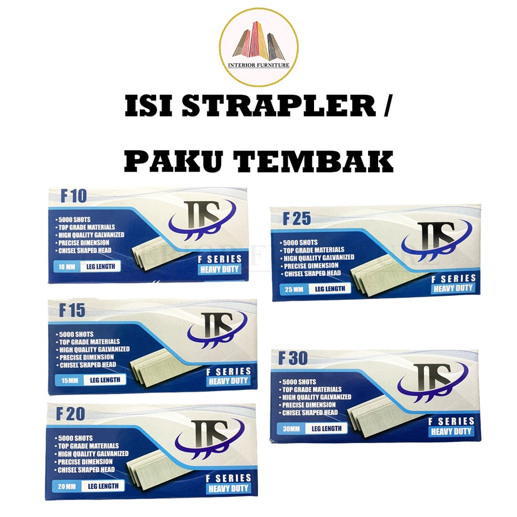 Isi Paku Tembak / Refill Air Nailer Stapler Gun / Isi Ulang Paku Tembak .... READY (F10, F15, F20, F25, F30)