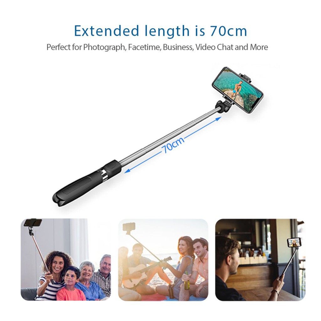 Tripod Tongsis Bluetooth With Remote / Selfie Stick Portabel