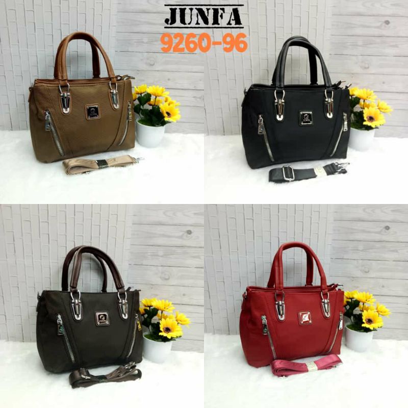 BISA COD Tas wanita selempang junfa kanvas 3 ruang 9260-96