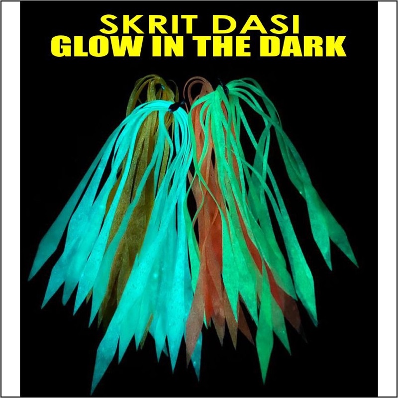 Skirt Dasi Silikon Glow In the Dark Spinnerbait Assist Hook Tai Kabura Madai Jig