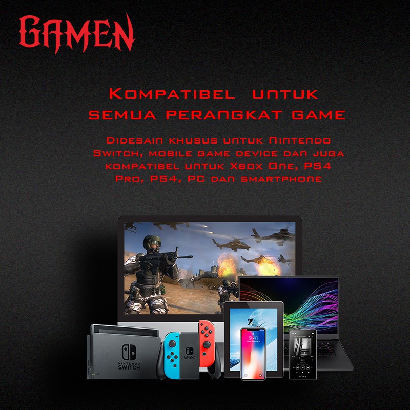 C   GAMEN GE200 Virtual Stereo Surround Sound In-ear Gaming Headset