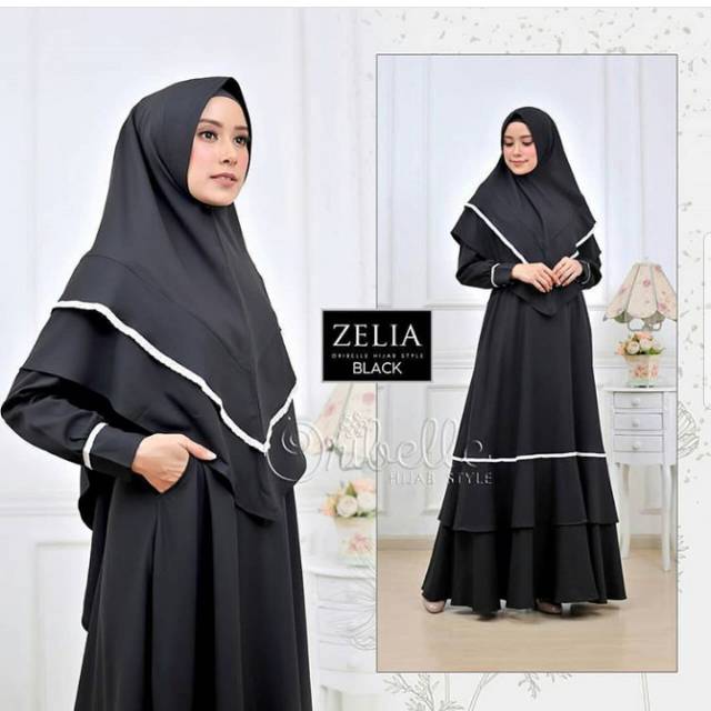 Promo) Set Syari Polos Maxmara Lux Anayah Real Pic Haji Umroh Gamis Syari Hijab Syari Bahan Lembut