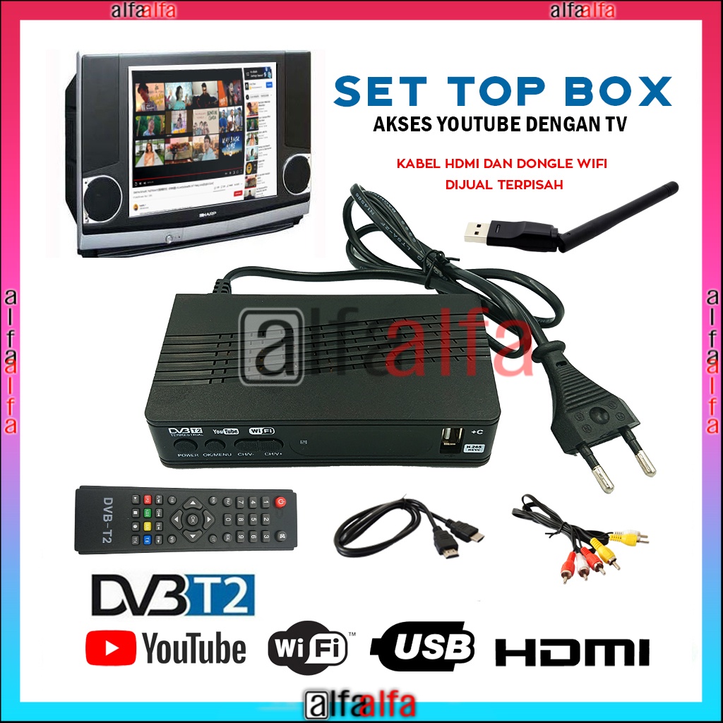 Jual Set Top Box TV Digital Receiver Penerima Siaran Full HD/ STB+Wifi ...