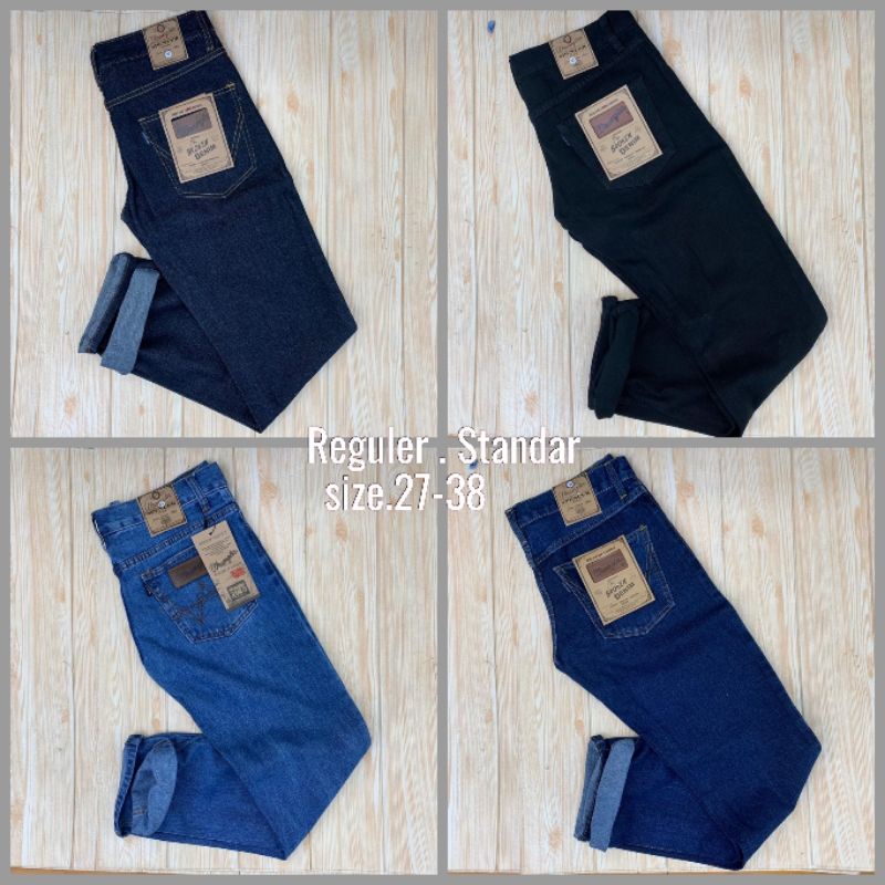 Celana Jeans Panjang Pria Celana Jeans Standar Jeans Reguler Pria Basic Celana Cowok