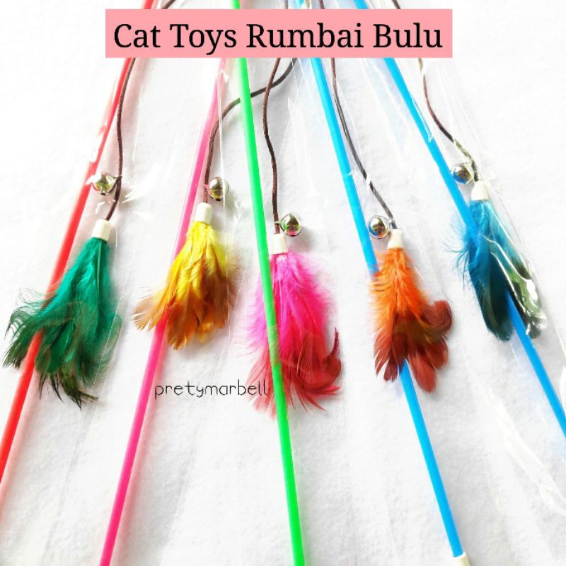 Cat Toys Rumbai Bulu Stick Mainan Kucing Murah