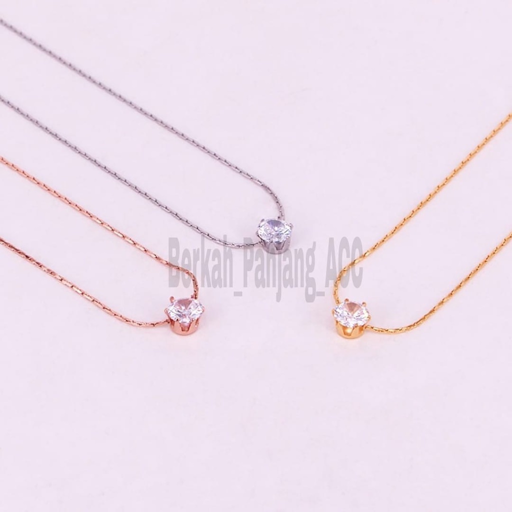 Kalung Permata satu supel Elegan Perhiasan super berkelas fashion korea anti karat dan anti luntur ini