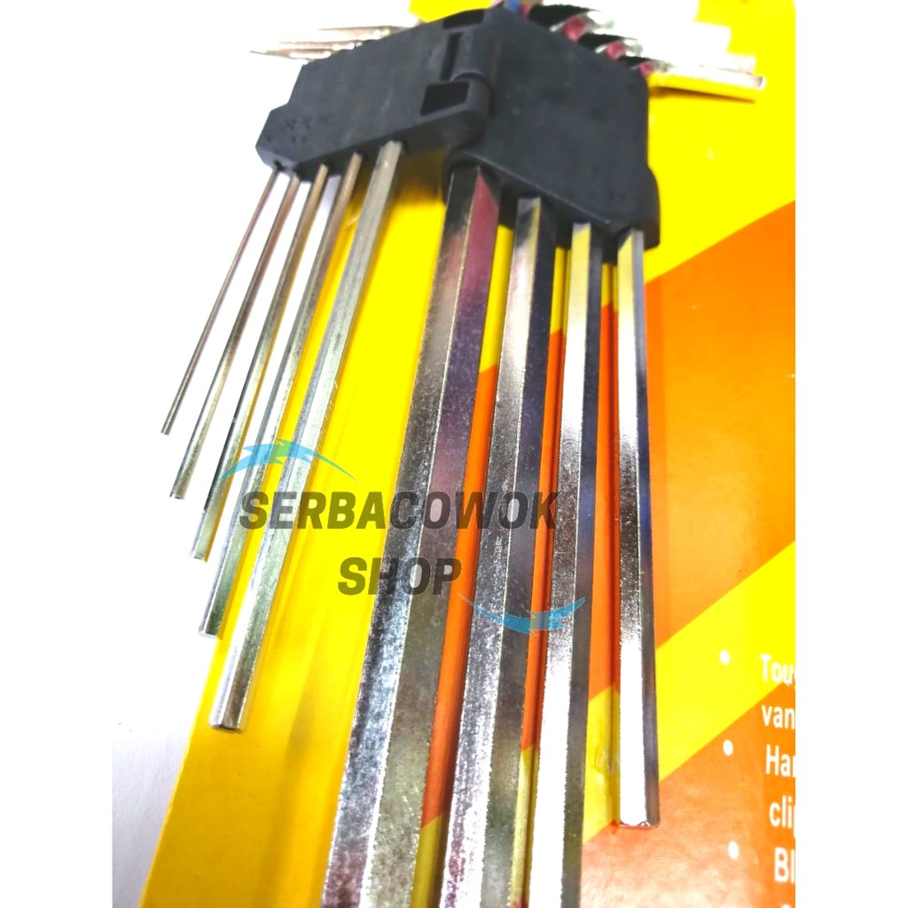 Kunci L Panjang Hexagonal Set 9 pcs Hex Key Extra Long Termurah Berkualitas