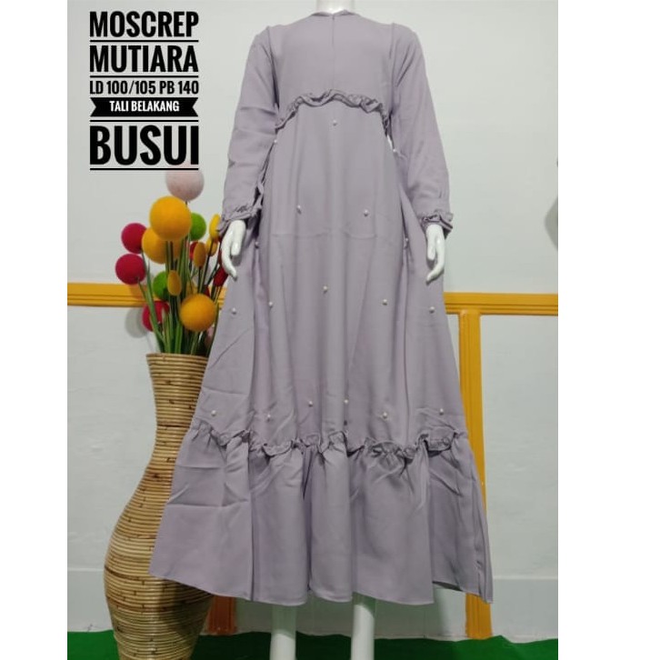 Gamis zee zee mutiara wollycrepe rempel busui umbrella busana muslim lebaran sale baju wanita syari