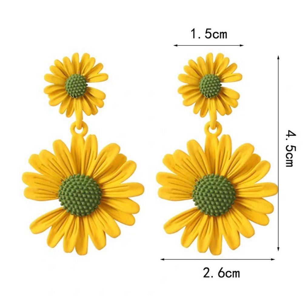 Anting Juntai Bentuk Bunga Daisy Warna-Warni Gaya Korea Untuk Wanita