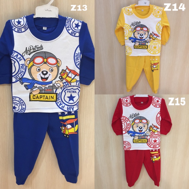 PIYAMA pjamas 1 2 3 tahun / setelan BAJU TIDUR BAYI DAN ANAK-ANAK cowok laki laki celana panjang tan