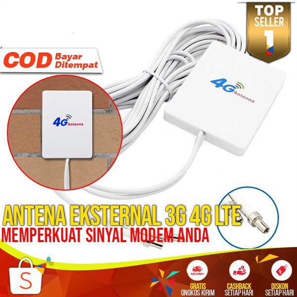 Antena Eksternal 3G 4G LTE 28dBi SMA Connector 3 Meter Cable Antena Modem Murah Sinyal Kuat