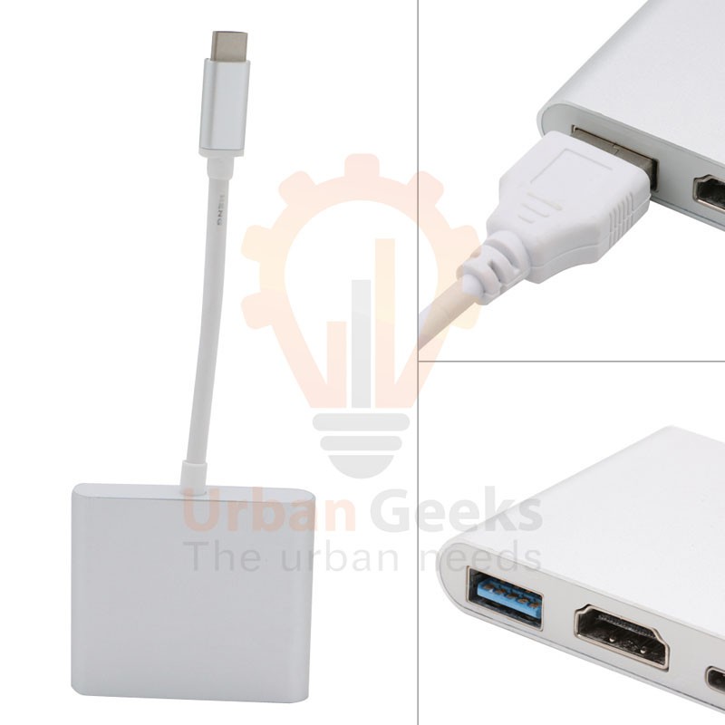 [DARI JAKARTA] Kable Converter USB Type C Ke HDMI Multi Port Murah Macbook Pro 12 13