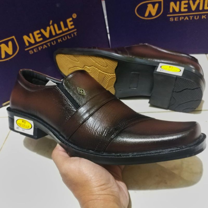 Neville Sepatu Pantofel Kulit Asli Pria Sepatu Formal Kantoran Elegan Murah Kode NV3