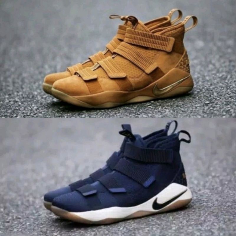 SEPATU BASKET PRIA NIKE LEBRON SOLDIER 11 BROWN WHITE BLACK GOLD BLUE NAVY GREY PREMIUM ORIGINAL