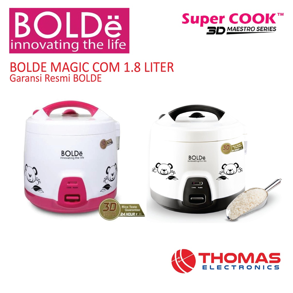 Jual BOLDe Rice Cooker 1.8 Liter 3 In 1 Magic Com Maestro Series 3D