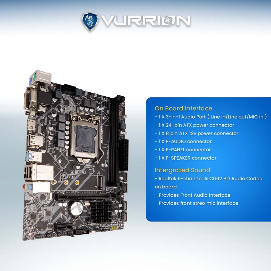 MAINBOARD / MOTHERBOARD / MOBO - VURRION MOBO DURAVEL H110M4-GEN