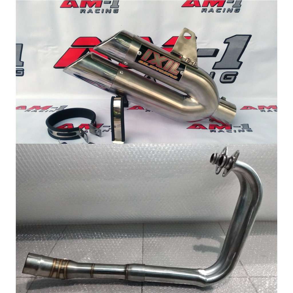 Knalpot Racing Kolong Underbelly Ixil Cabang Ninja250 Ninja Z250 Z250fi Fi Karbu