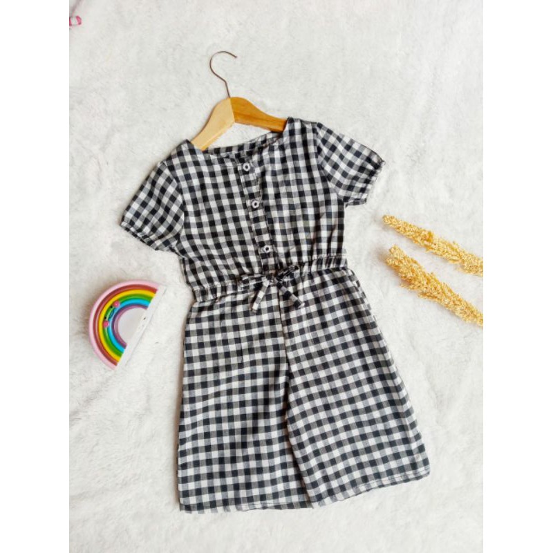 JUMPSUIT GINGHAM ANAK 2-4 Tahun Baby Syira