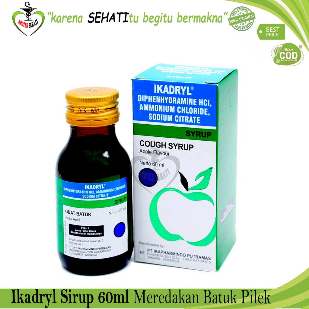 Ikadryl Sirup Expectoran Obat Batuk Berdahak Rasa Apel