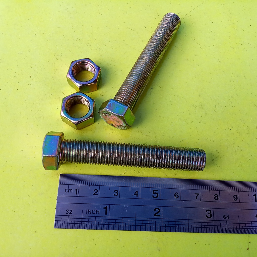 BAUT MUR KUNING M12 X 70 / BMK M12 X 70 / BAUT M12X70 KUNING / BAUT M12 / BAUT 17 KUNCI 17 / PANJANG