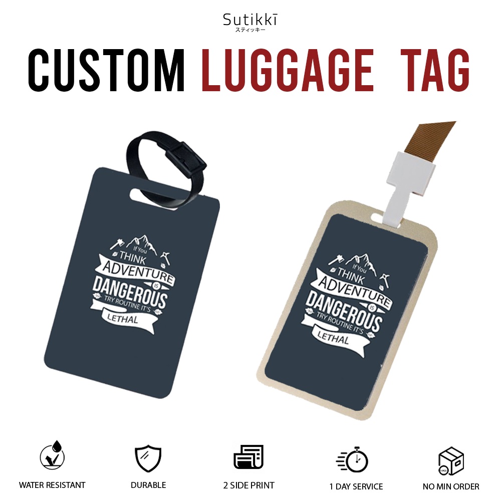 Cetak Luggage Tag Custom Koper Print Tanda Pengenal Name Gantungan Tas Name Aksesoris Koper Aluminium Case