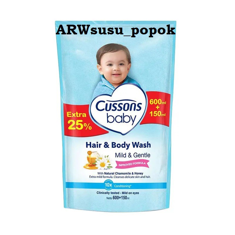 Cussons Baby Hair & Body Wash 600+150 ml Pouch