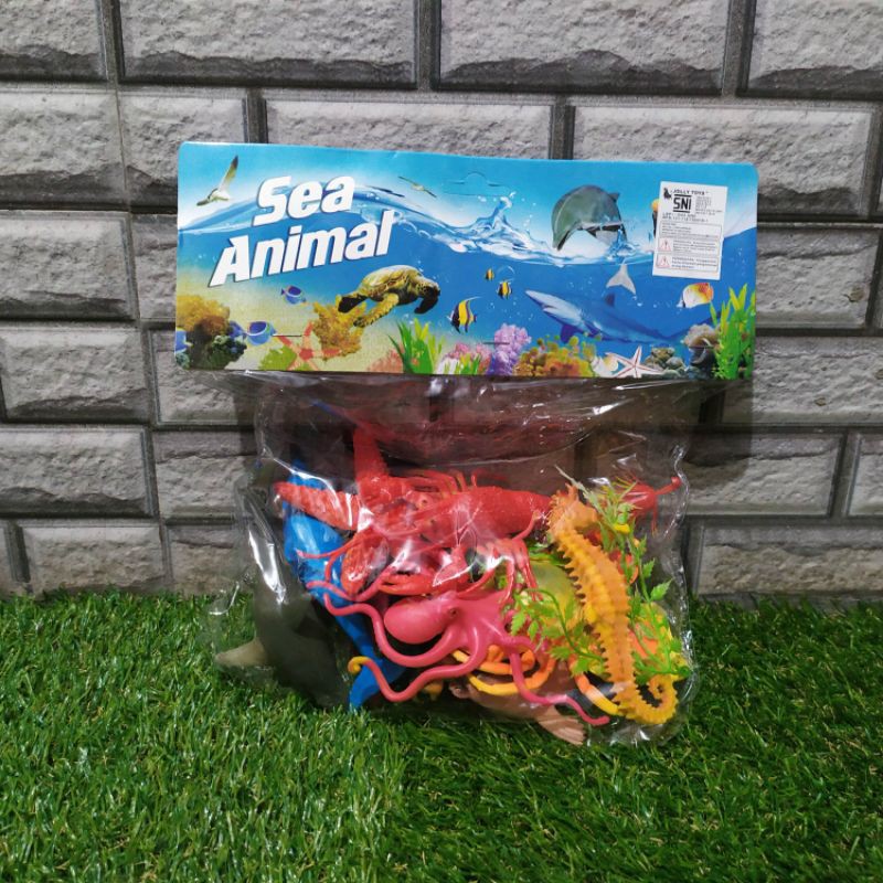 Mainan Set Hewan Laut Karet Besar - Figur Binatang Satwa Liar Edukatif