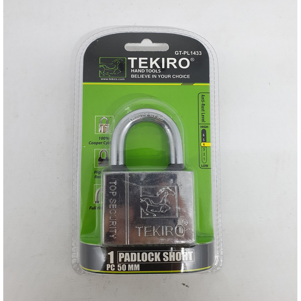 TEKIRO GEMBOK LEHER PENDEK 50 MM PADLOCK SHORT GT-PL1433