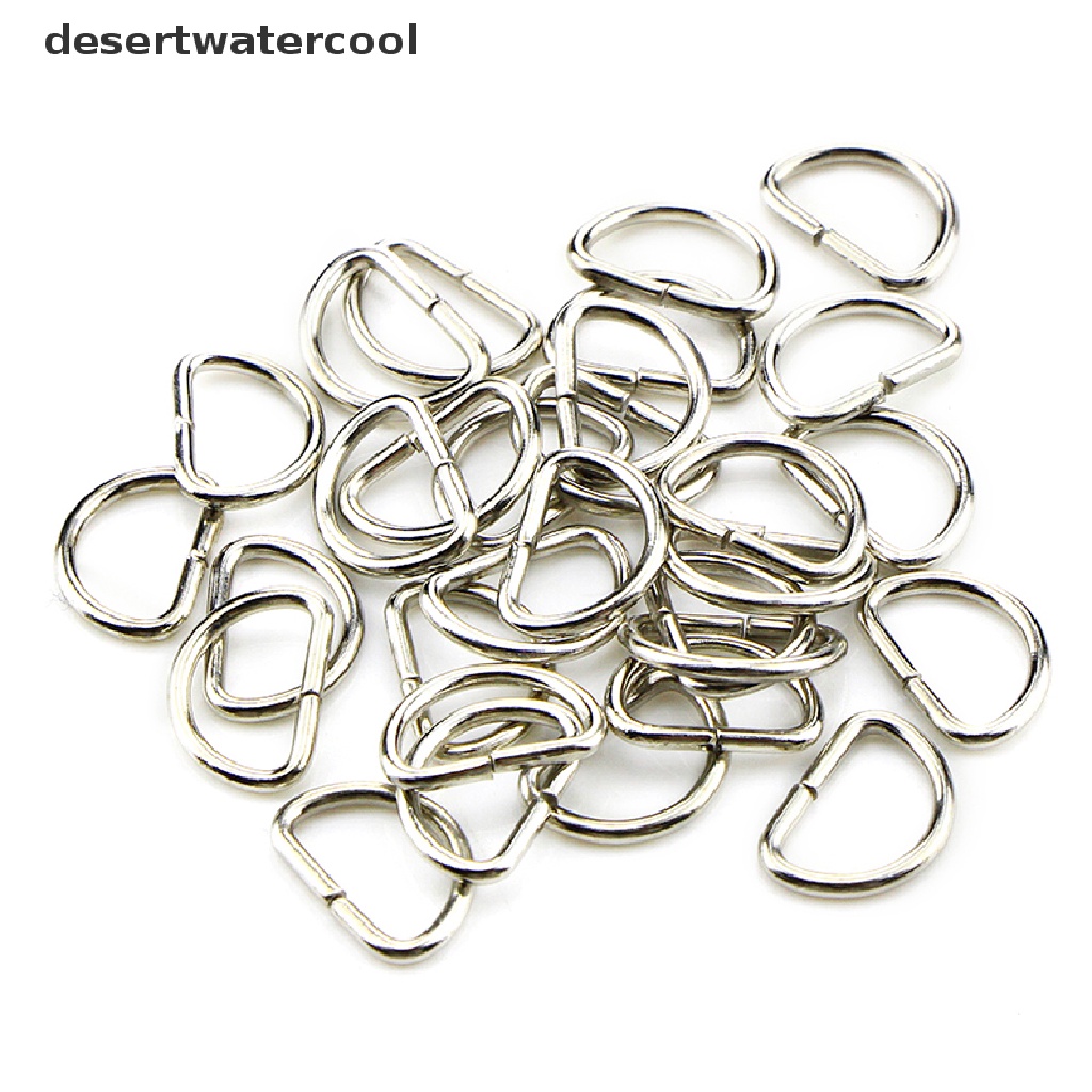 Deid 10Pcs Ring D Bahan Metal Untuk Pakaian / Tas / Dompet / Sabuk