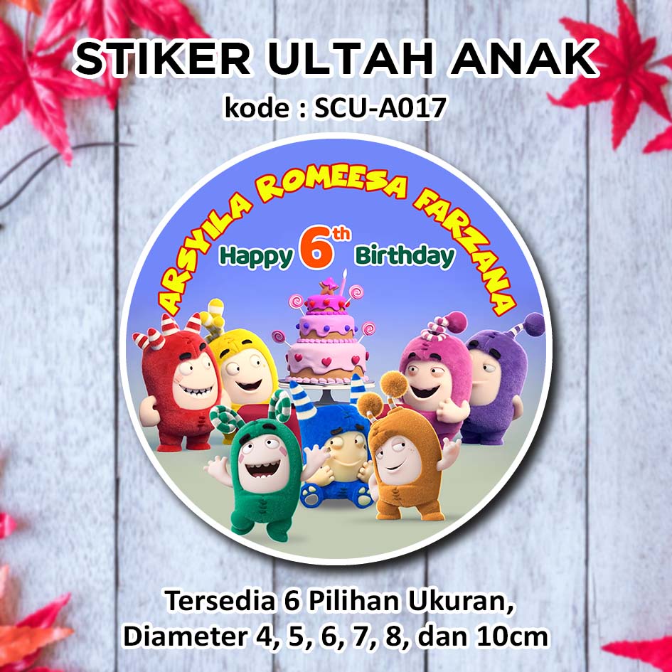 

STIKER ULANG TAHUN ANAK ODDBODS STICKER LABEL BINGKISAN SOUVENIR KEMASAN KOTAK NASI BOX KUE MAKANAN TUMPENG MINI KIDS BIRTHDAY SEGEL HAMPERS