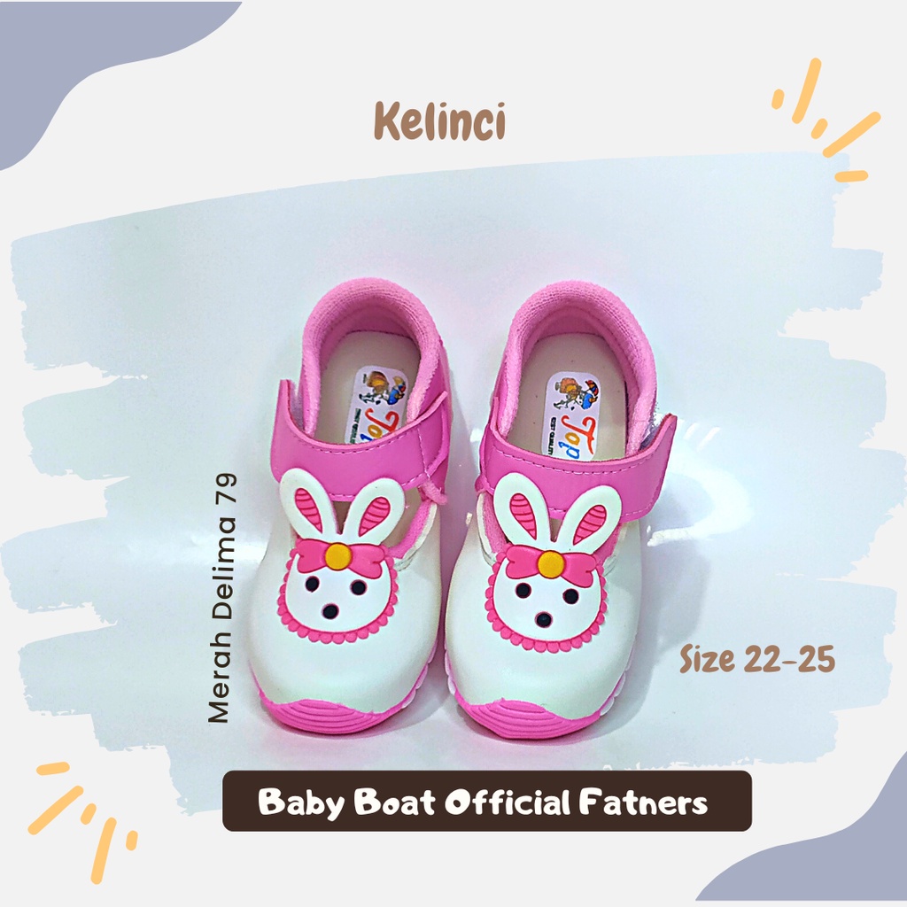 MD 79 - Sepatu Baby Prewalker Bunyi Cicit Anak Perempuan Motif Kelinci Model Baru