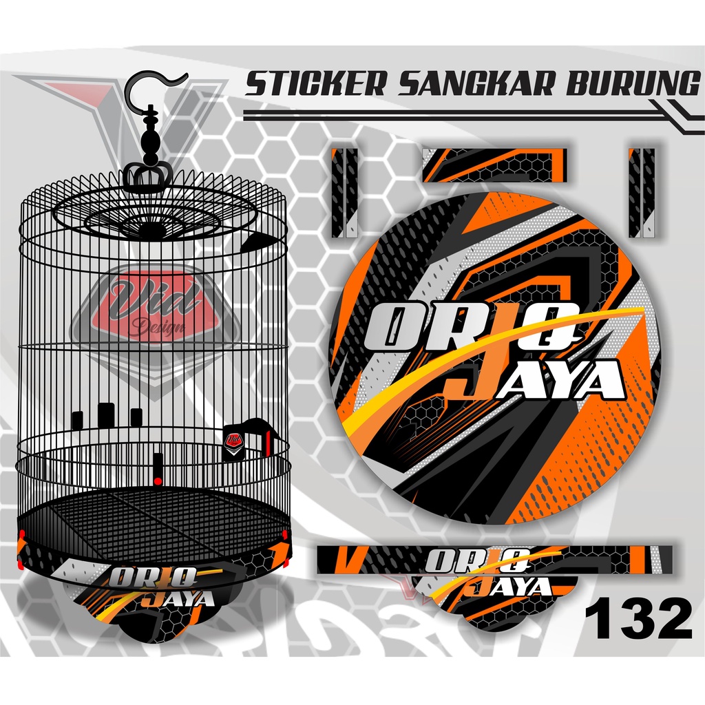 STIKER SANGKAR MURAI DEKAL KANDANG BURUNG BULAT ORIQ JAYA NO 1 2 3 4