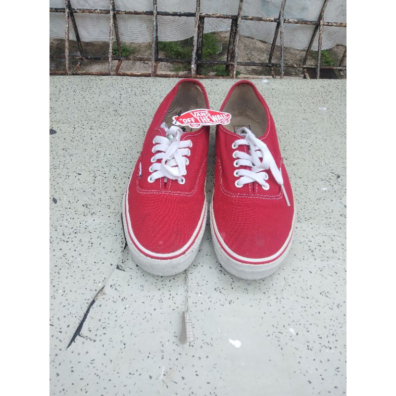 sepatu/shoes/sneakers second vans authentic red/merah(second)