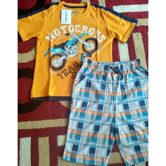 Set baju  anak  cowok  laki import umur  8 9 tahun  merk next 