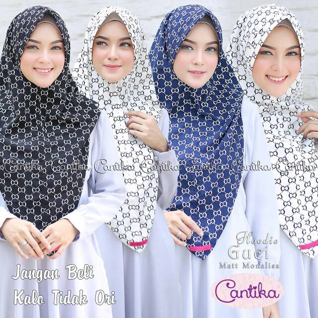 Hijab jilbab hoodie cantika monalisa guci bergo pet motif ori original