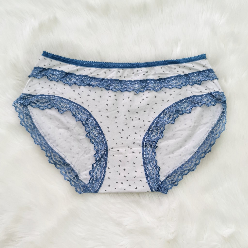 HOHO_HWANG (C-89) Celana Dalam Brief Mid Waist Bahan Katun Anti Bakteri Warna Polos Untuk Wanita-C-89 full ribbon