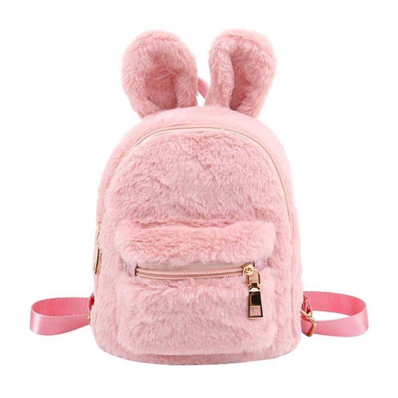 TAS RANSEL FASHION WANITA ANAK DAN DEWASA KELINCI LITTLE BUNNY BAHAN BULU HALUS TALI ADJUSTABLE