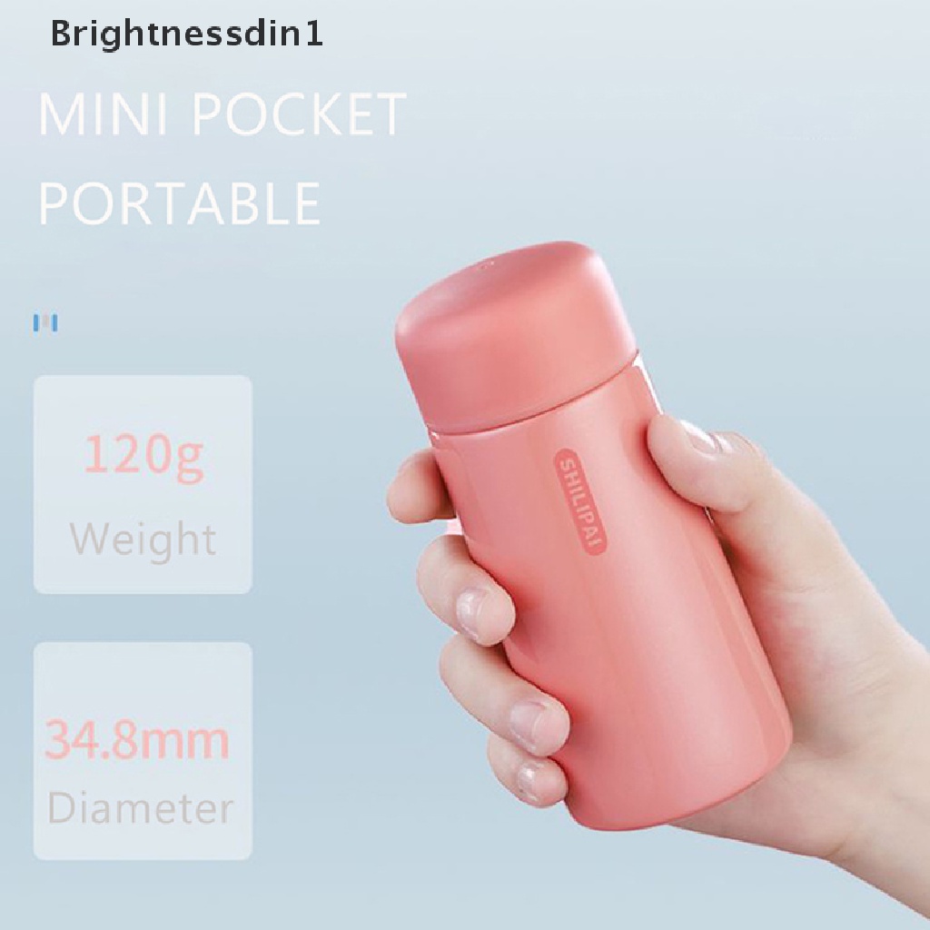 Botol Air Panas Thermos Vacuum Dinding Ganda Ukuran Saku Mini 1 In 1 Untuk Travel