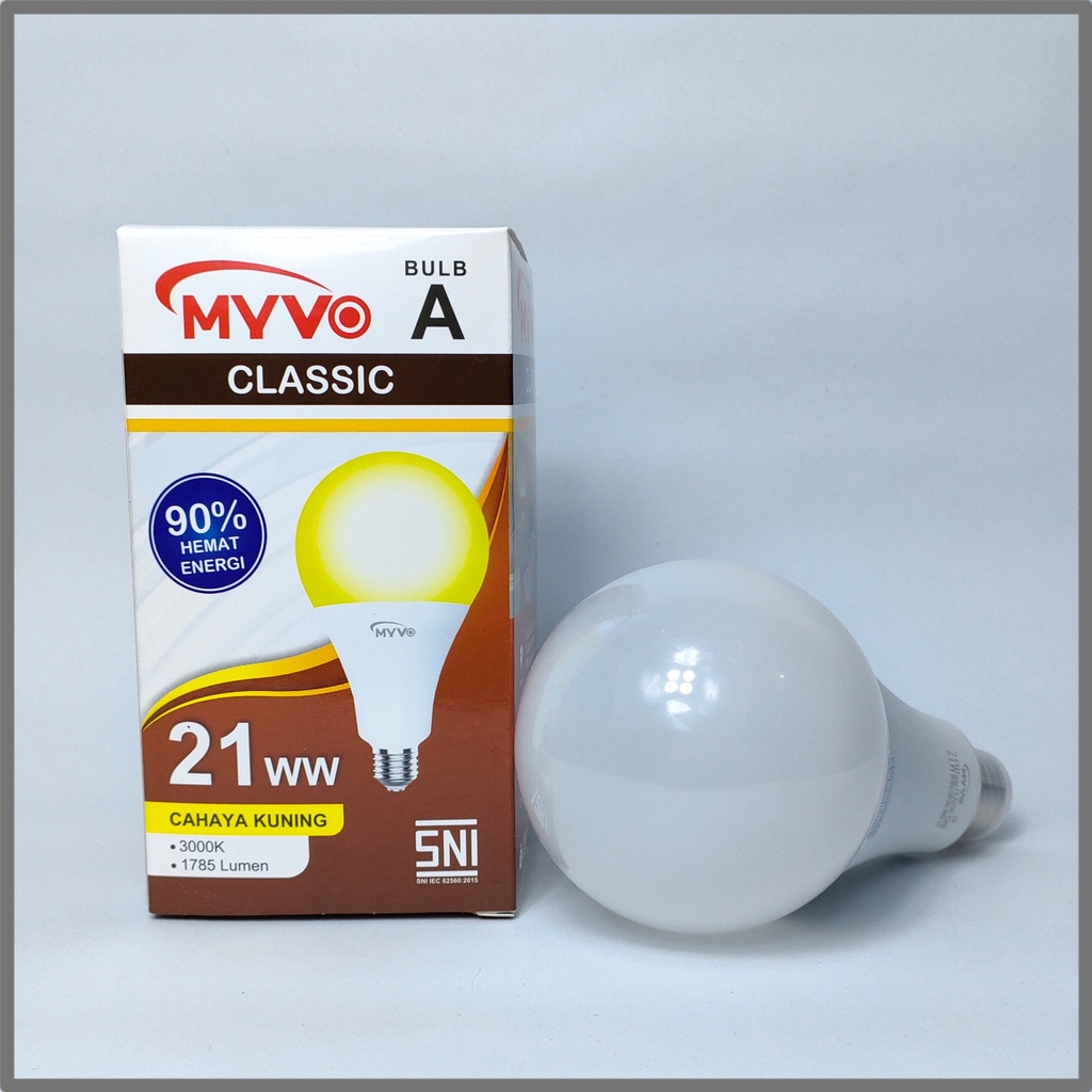 Myvo Lampu LED Bulb Classic 21 Watt - Cahaya Kuning (Warm White)