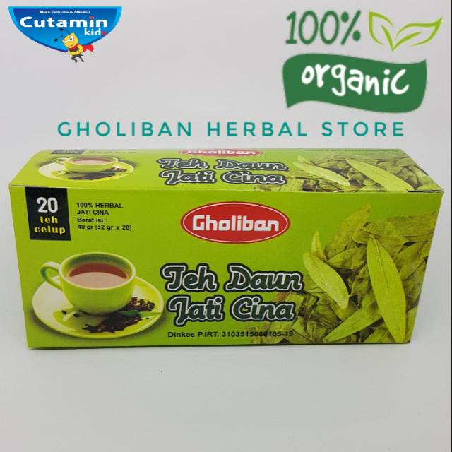 TEH DAUN JATI CINA CELUP/ SEDUH GHOLIBAN HERBAL ISI 20'' ORIGINAL