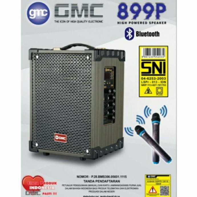 COD SPEAKER PROTABLE BLUETOOTH GMC 899P BONUS 2 MIC WIRELESS X-BASS//SPEAKER KARAOKE X-BASS//SPEAKER WIRELESS//SPEAKER SALON AKTIF//SPEAKER GMC X-BASS