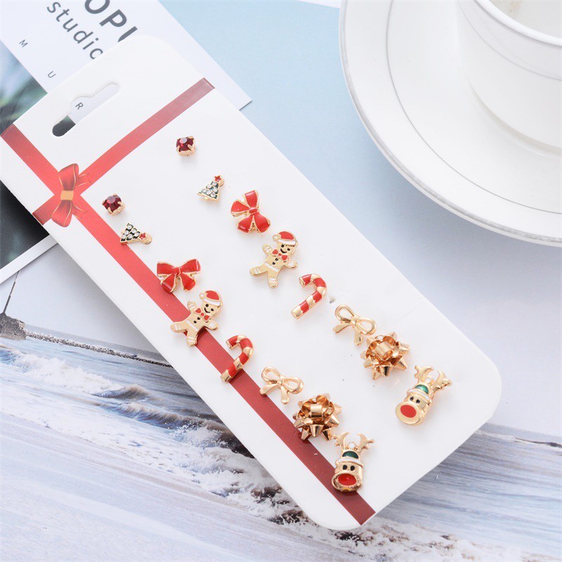 COD Set Anting Gaya Korea untuk Hadiah Natal/Desain Manusia salju Natal/Fashion Import Murah Antin